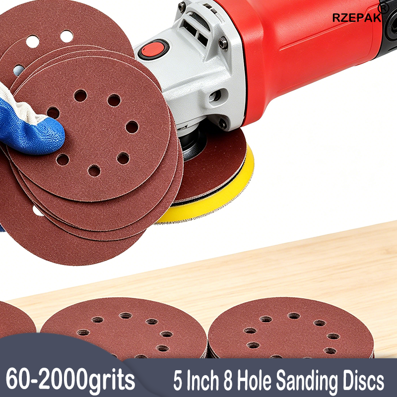 Woodworking Tool - 8 Hole 125mm Sandpaper Woodworking Metal