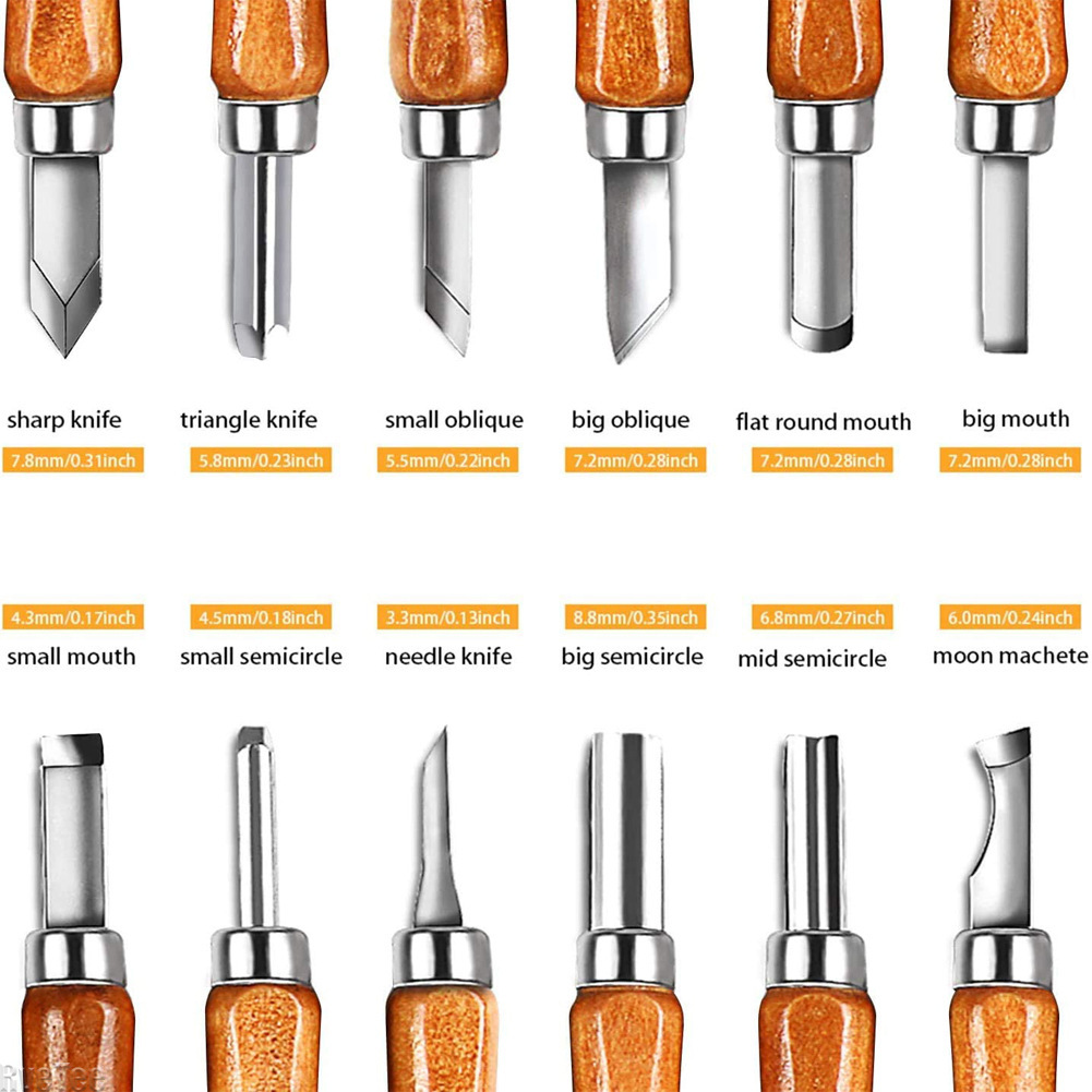 Woodworking Knife - 12Pcs SK2 Woodworking Carving Tools Set,