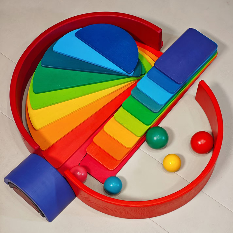 Wooden Rainbow Block Colorful  - Woodworking Kids Toys incelemesi ve fiyatı
