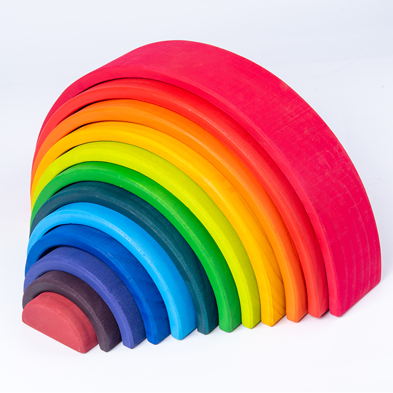 Wooden Rainbow Block Colorful  - Woodworking Kids Toys incelemesi ve fiyatı