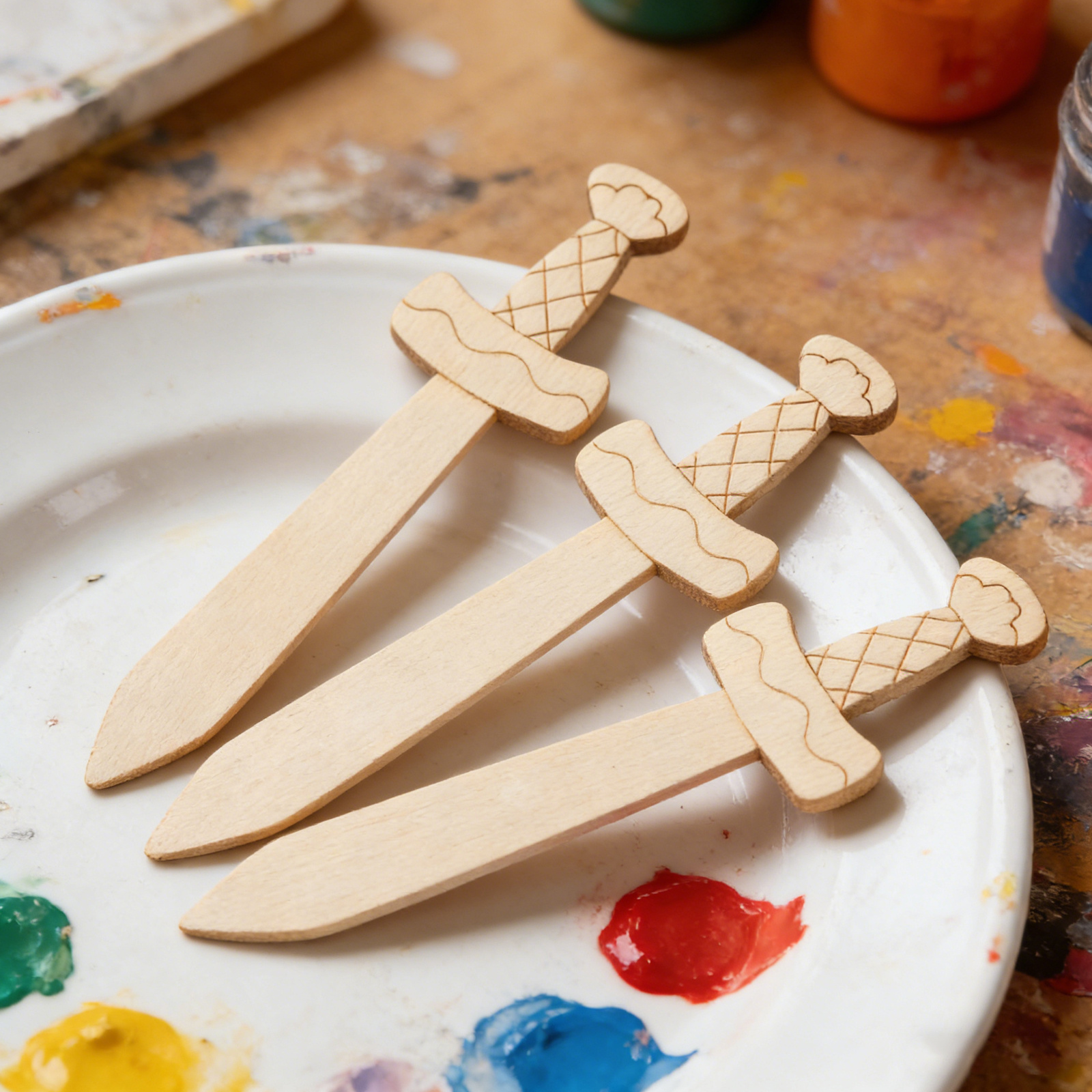20Pcs Unfinished Wooden Swords - Woodworking Hobbies incelemesi ve fiyatı