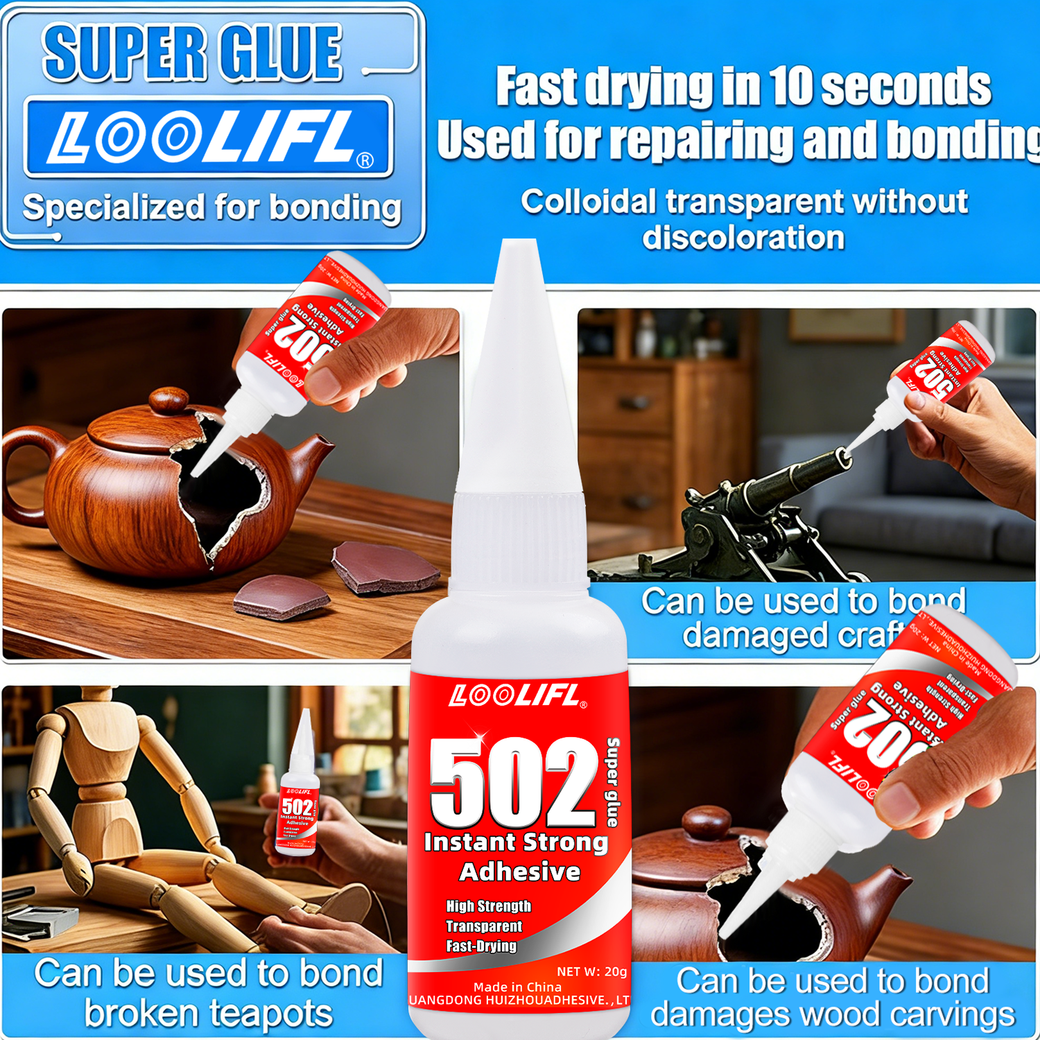 5-10pcs 502 Super Glue Instant - Woodworking Quick Glue incelemesi ve fiyatı