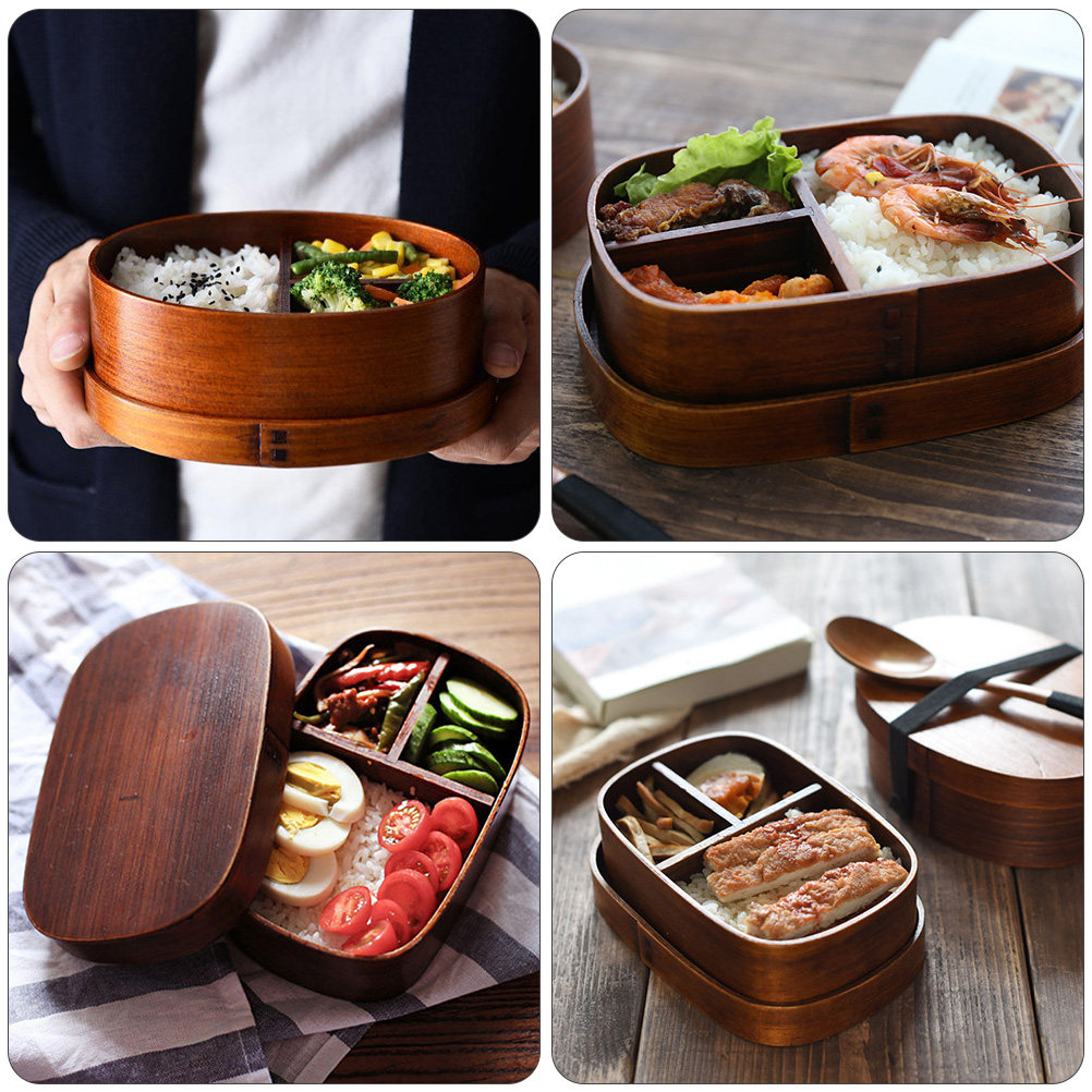 1Pcs Natural Wood Bento Box Hi - Woodworking Box incelemesi ve fiyatı