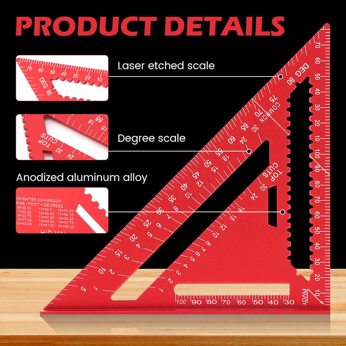 Aluminum Alloy Speed Square Hi - Woodworking Workshop incelemesi ve fiyatı