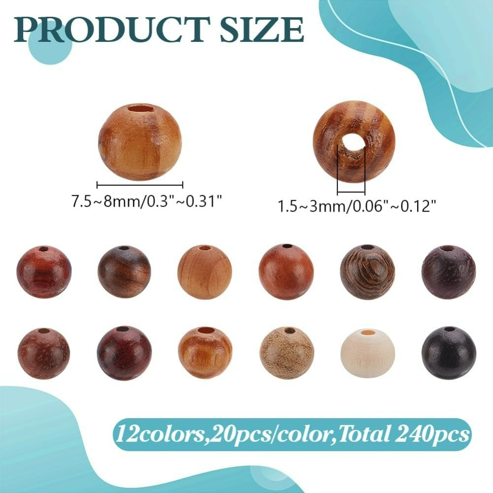 240Pcs 12 Colors Wood Round Be - Woodworking Hobbies incelemesi ve fiyatı