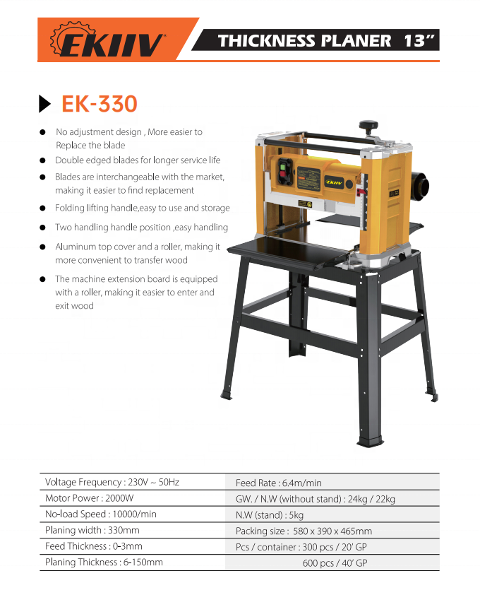110v/220v Portable Wood Thickn - Woodworking Thicknesser incelemesi ve fiyatı
