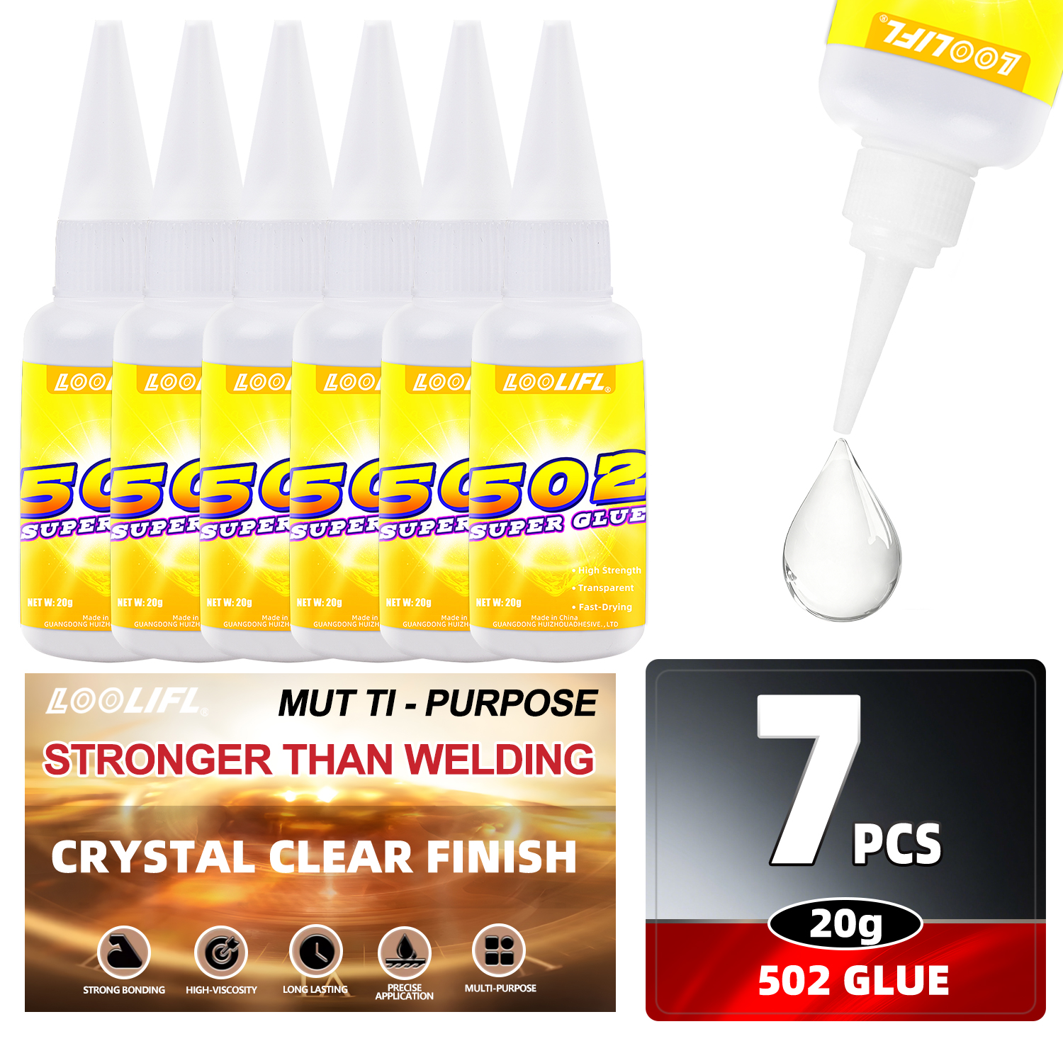 Loolifl 1-7Pcs 20ml 502 Quick- - Woodworking Quick Glue incelemesi ve fiyatı
