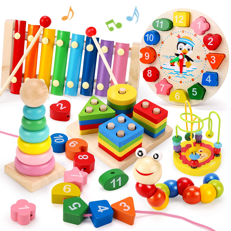 5-6pcs/set Montessori Wooden T - Woodworking Kids Toys incelemesi ve fiyatı