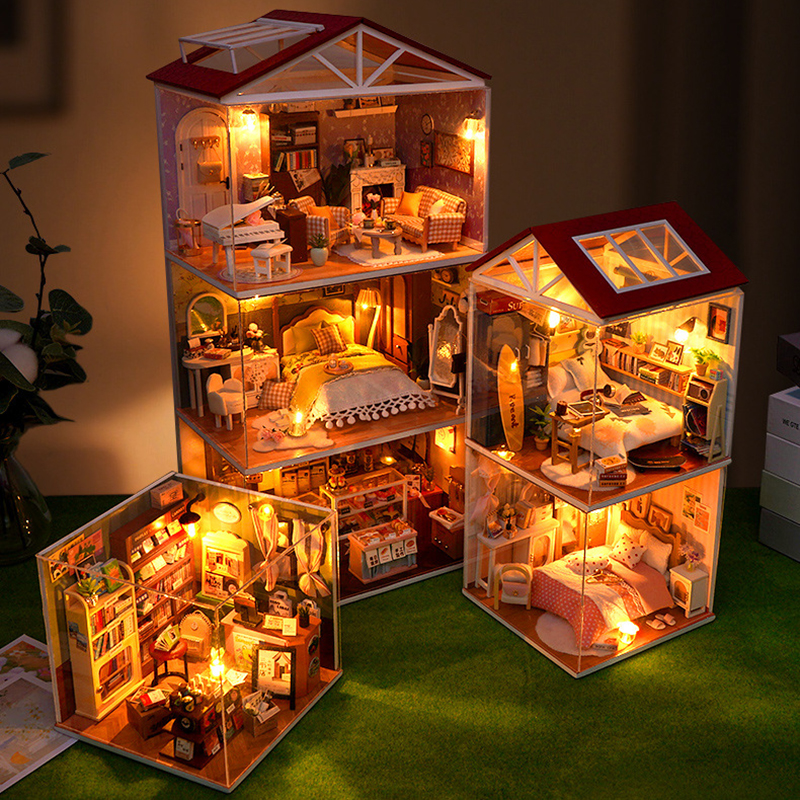 DIY Wooden Dollhouse Mini Bedr - Woodworking Kids Toys incelemesi ve fiyatı