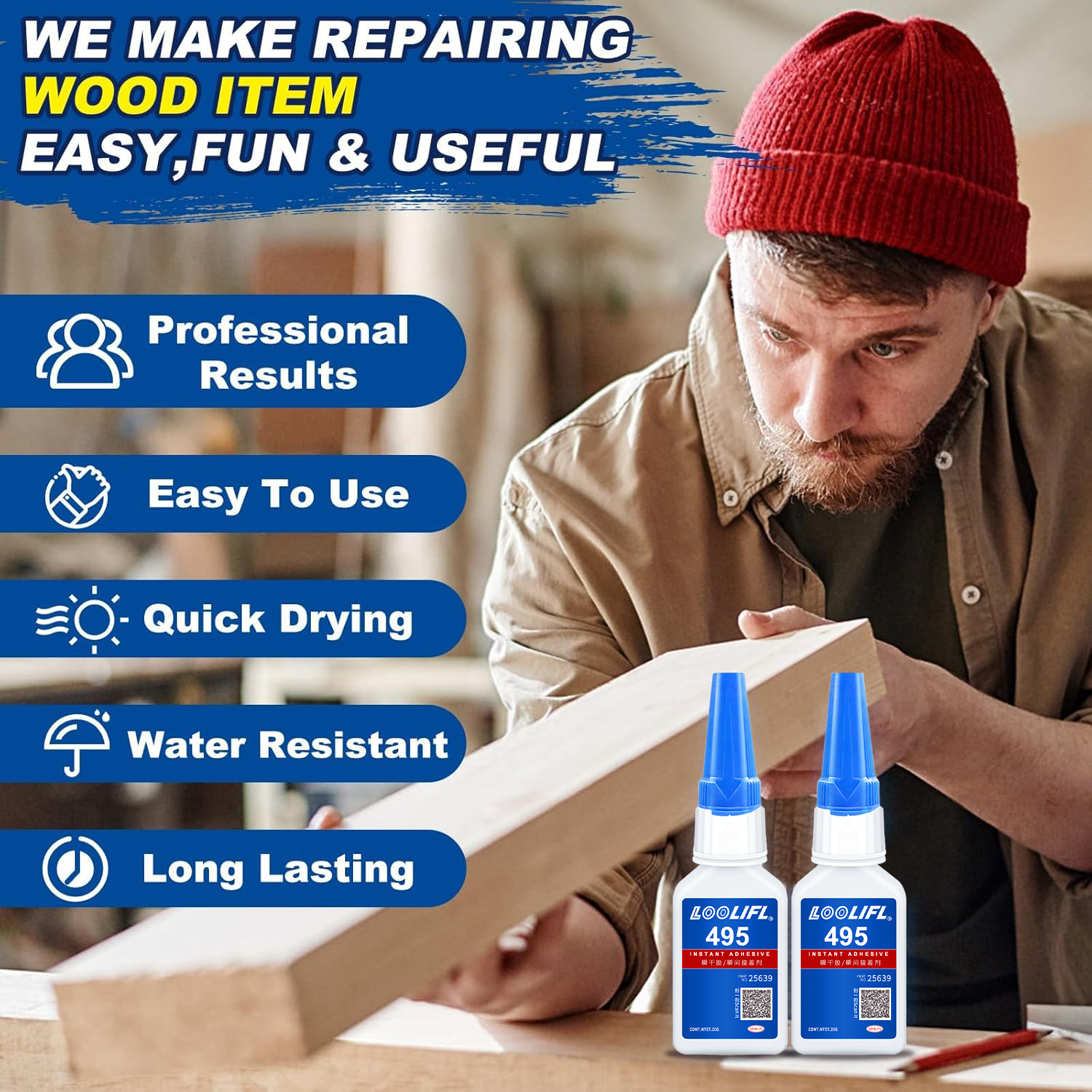 Wood Super Glue, Clear Instant - Woodworking Quick Glue incelemesi ve fiyatı