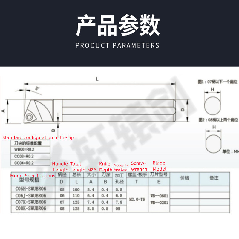 1PC C05H-SWUBR06 C06K-SWUBR06  - Parting Tool Lathe incelemesi ve fiyatı