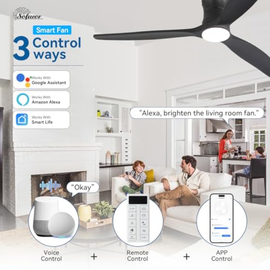 52 Smart Ceiling Fan, Solid Wo - Woodworking Apps incelemesi ve fiyatı