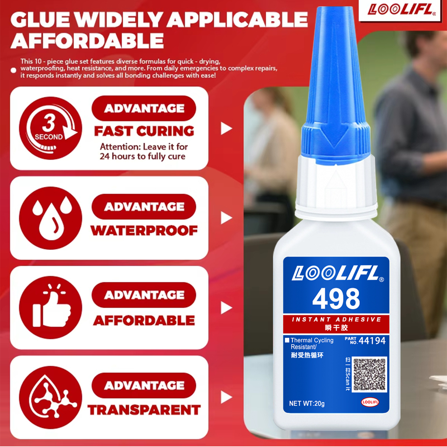 LOOLIFL 498 20ml Super Glue Li - Woodworking Quick Glue incelemesi ve fiyatı